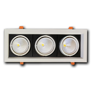 Đèn âm trần lõm cao cấp VMT hộp ba 3x12W vỏ trắng đen