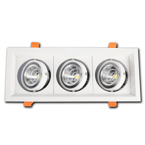 Đèn âm trần lõm cao cấp VMT hộp ba 3x7W vỏ trắng