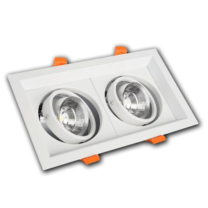 Đèn âm trần lõm cao cấp VMT hộp đôi 2x12W vỏ trắng