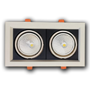 Đèn âm trần lõm cao cấp VMT hộp đôi 2x7W vỏ trắng đen - 3 chế độ màu