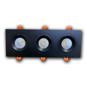 Đèn âm trần phẳng plus VMT hộp ba 3x12W vỏ đen