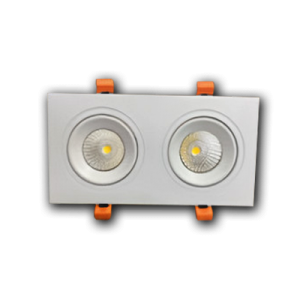 Đèn âm trần phẳng plus VMT hộp đôi 2x7W vỏ trắng