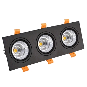 ĐÈN ÂM TRẦN PHẲNG VMT HỘP BA 3X7W - VỎ ĐEN