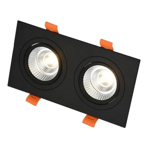 ĐÈN ÂM TRẦN PHẲNG VMT HỘP ĐÔI 2X12W - VỎ ĐEN - 3 CHẾ ĐỘ MÀU