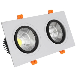 ĐÈN ÂM TRẦN PHẲNG VMT HỘP ĐÔI 2X7W - VỎ TRẮNG ĐEN - 3 CHẾ ĐỘ MÀU