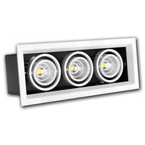 Đèn âm trần VMT hộp ba cao cấp 3x12W vỏ trắng đen