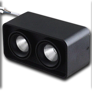 Đèn bơ nổi nhôm đúc VMT Luxury hộp đôi 2x12W vỏ đen