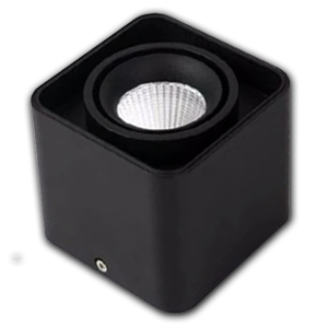 Đèn bơ nổi nhôm đúc VMT Luxury hộp đơn 12W vỏ đen