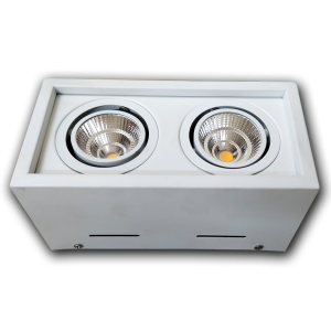 Đèn bơ nổi vuông cao cấp VMT hộp đôi 2x7W vỏ trắng