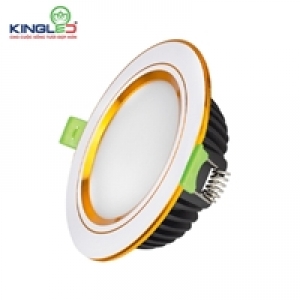 Đèn Downlight Âm Trần Diamond 10W Mặt Phẳng, Đổi Màu, Viền Vàng