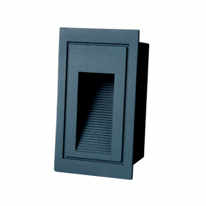 ĐÈN CHÂN CẦU THANG, ÂM TƯỜNG, ĐỨNG, VỎ ĐEN, 5W -220V-IP65-3000K